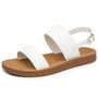 Alpine Swiss Beth Womens Flat Sandals Two Strap Buckle Slides Comfortable Summer Shoes Casual Slip On Footbed Sandals for Everyday Wear Size Size 10 White