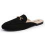 Alpine Swiss Erin Womens Flat Mules Loafers Round Toe Blackless Slide on Shoes Size Size 10 Microsuede Black