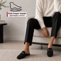 Alpine Swiss Erin Womens Flat Mules Loafers Round Toe Blackless Slide on Shoes