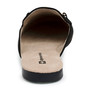 Alpine Swiss Erin Womens Flat Mules Loafers Round Toe Blackless Slide on Shoes