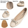COMFORTABLE – The Myla flats are the perfect blend of style and comfort. Microsuede lining and EVA foam insoles provide support and cushioning for your feet so you’ll be comfortable all day long!Alpine Swiss Myla Womens Ballet Flats Square Toe Rhinestone