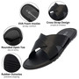 Alpine Swiss Hugo Mens Vegan Leather Slide Sandals Dressy Comfy Indoor Outdoor Shoes Cross Strap Design for Casual Elevated Wear Anti-Slip Flip Flops UPC