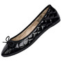 Alpine Swiss Women’s Aster Ballet Flats Patent Leather Slip-On Shoes Quilted Pillow Stitch Rounded Toe Everyday Comfortable Fashion Footwear Size Size 5 Black