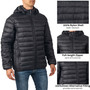 Alpine Swiss Mens Light Puffer Jacket Removable Hood Milo Winter Coat Packable Water-Resistant Down Alternative Bubble Jacket mens down alternative jacket, men's puffer jacket, hooded puffer coat, bubble quilted puffy jacket, nylon jacket for men, water-r