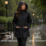 Alpine Swiss Lorie Womens Rain Jacket Removable Hood Long Rain Coat Trench Coat Windbreaker