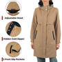 Alpine Swiss Tanya Womens Hooded Rain Jacket Long Raincoat Trench Coat Windbreaker