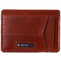 Alpine Swiss Men RFID Safe Minimalist Front Pocket Wallet Leather Thin Card Case Size One Size Glossy Nappa Tan