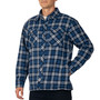 Alpine Swiss Henry Mens Quilted Flannel Jacket Warm Plaid Snap Front Shacket Size 2XL Navy Blue