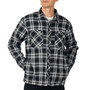 Alpine Swiss Mens Henry Quilted Flannel Jacket Warm Plaid Shacket Four Pockets Snap Buttons Winter Work Coat for Cold Weather