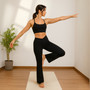 Alpine Swiss Leila Womens Flare Leggings Crossover High Waist Bootcut Yoga Pants Womens flare leggings flared yoga pants aerie ae crossover v waist high waisted wide waistband not see through opaque squat-proof buttery soft smooth workout gym pilates barr