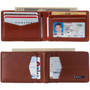 Alpine Swiss Delaney Slim Bifold Wallet | Front Pocket Wallet | 8 Card Slots ID Window | Outside Card Slot| RFID Protected Premium Leather | Gift Box Glossy Tan Size One Size Glossy Nappa Tan