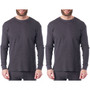 Alpine Swiss Mens Thermal Long Sleeve Top Waffle Knit Shirt Base Layer Underwear Size 2XL 2 Gray