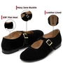 Alpine Swiss Irene Womens Leather Mary Jane Ballet Flats Round Toe Slip On Shoes Buckle Strap Dressy Comfortable Work Flats
