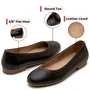 Alpine Swiss Wendy Womens Leather Ballet Flats Classic Round Toe Slip On Shoes Comfortable Professional Dressy Work Flats