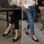 Alpine Swiss Sarah Womens Leather Ballet Flats Round Toe Slip On Cushioned Comfortable Flats Dressy Professional Work Shoes