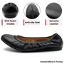 Alpine Swiss Sarah Womens Leather Ballet Flats Round Toe Slip On Cushioned Comfortable Flats Dressy Professional Work Shoes