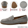 Alpine Swiss Helen Womens Leather Penny Loafers Comfortable Slip On Flat Shoes Dressy Professional Office Work Flats