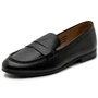 Alpine Swiss Helen Womens Leather Penny Loafers Comfortable Slip On Flat Shoes Dressy Professional Office Work Flats