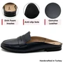 Alpine Swiss Linda Womens Leather Mule Loafers Backless Penny Loafers Dressy Mule Slides Comfortable Slip On Flats Work Shoes