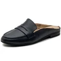 Alpine Swiss Linda Womens Leather Mule Loafers Backless Penny Loafers Dressy Mule Slides Comfortable Slip On Flats Work Shoes