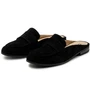 Alpine Swiss Linda Womens Leather Mule Loafers Backless Penny Loafers Dressy Mule Slides Comfortable Slip On Flats Work Shoes