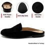 Alpine Swiss Linda Womens Leather Mule Loafers Backless Penny Loafers Dressy Mule Slides Comfortable Slip On Flats Work Shoes