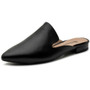 Alpine Swiss Diane Womens Leather Mules Pointed Toe Slip On Flats Backless Loafers Comfort Dressy Business Casual Work Shoes