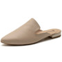 Alpine Swiss Diane Womens Leather Mules Pointed Toe Slip On Flats Backless Loafers Comfort Dressy Business Casual Work Shoes