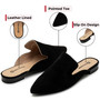 Alpine Swiss Diane Womens Leather Mules Pointed Toe Slip On Flats Backless Loafers Comfort Dressy Business Casual Work Shoes