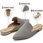 Alpine Swiss Diane Womens Leather Mules Pointed Toe Slip On Flats Backless Loafers Comfort Dressy Business Casual Work Shoes