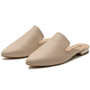 Alpine Swiss Diane Womens Leather Mules Pointed Toe Slip On Flats Backless Loafers Comfort Dressy Business Casual Work Shoes