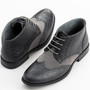 Alpine Swiss Mens Boots Wing Tip Lace Up Dress Shoes Two Tone Brogue Medallion Dress Ankle Boots Traditional lace up comfort fit Wingtip brogue medallion toe genuine leather lined Light Weight Eco Friendly Flexible EVA Sole laceup Wing Tip Chukka Comfort