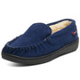 Alpine Swiss Yukon Mens Suede Shearling Moccasin Slippers Moc Toe Slip On Shoes Size Size 10 Navy