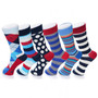 Alpine Swiss Mens Dress Socks 6 Pair Crew Sock Cotton Dress Socks for Men Solid Ribbed Argyle Pattern Multicolor Fun Designs LIGHT COMFORTABLE COTTON BLEND: Made from a fine gauge 73% Cotton, 26% Polyester, 1% Elastane blend that feels soft and breathable
