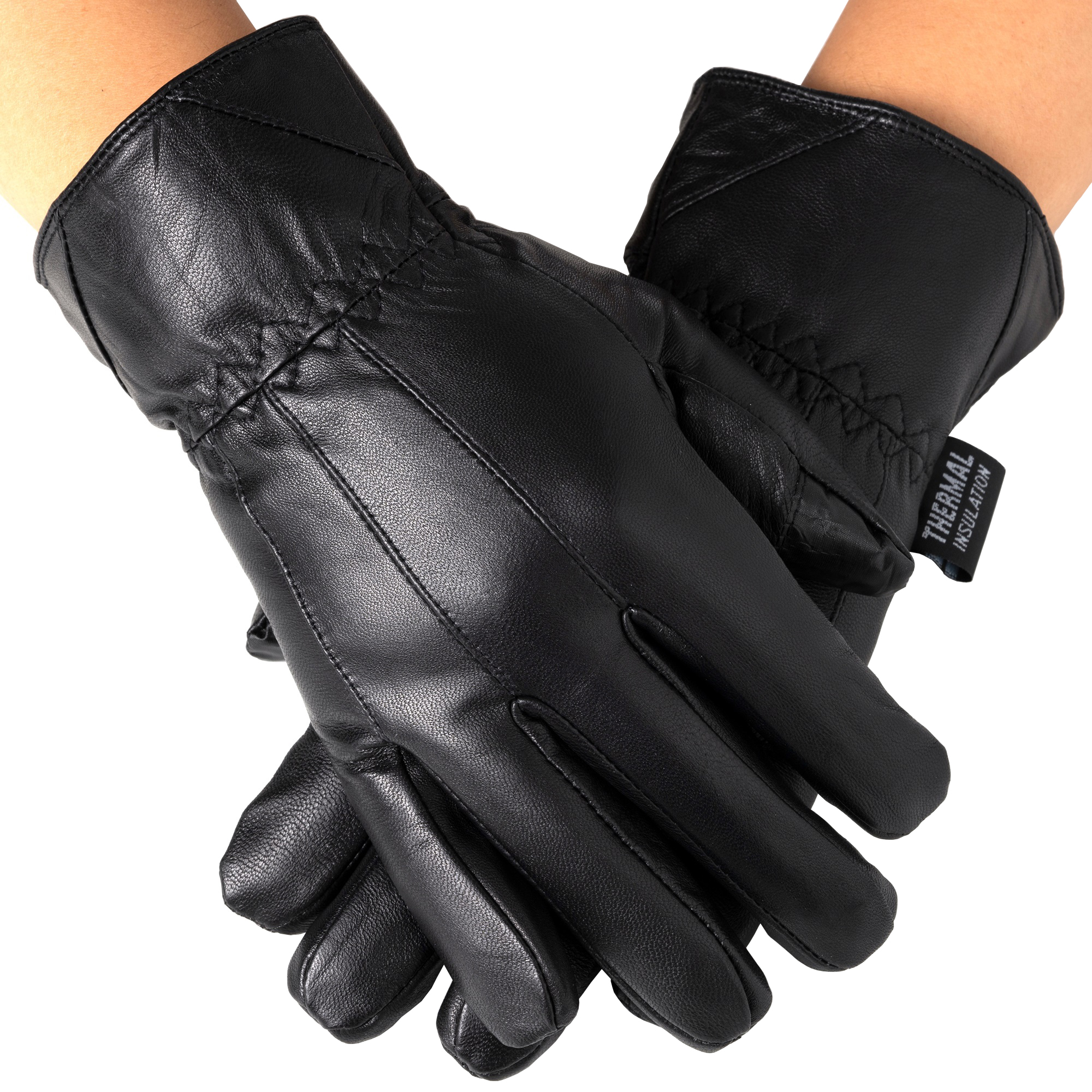 Alpine Swiss Mens Touch Screen Gloves Leather Thermal Lined