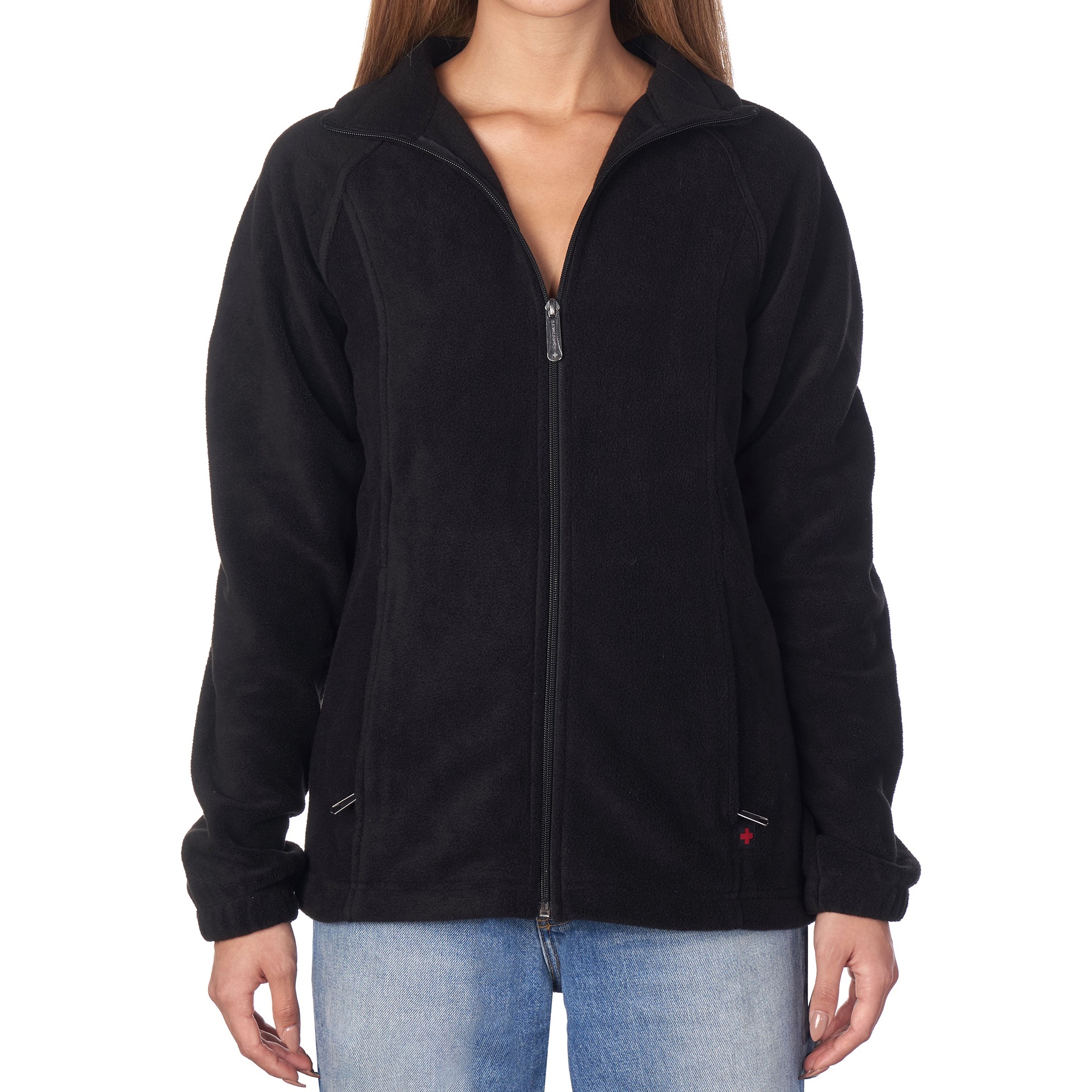 Women's Tall Polar Fleece Zip Up Jacket in Natural M / Extra Tall / Natural