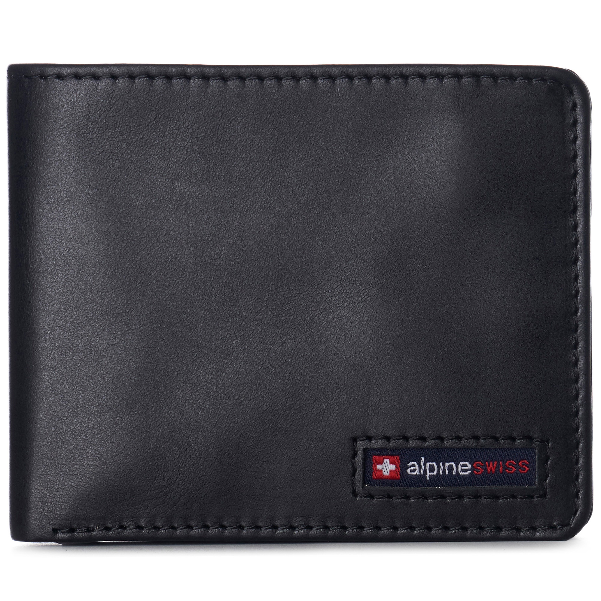 Alpine Swiss Mens Leather Bifold Wallet RFID Safe Removable Flip Up ID  Window - Alpine Swiss