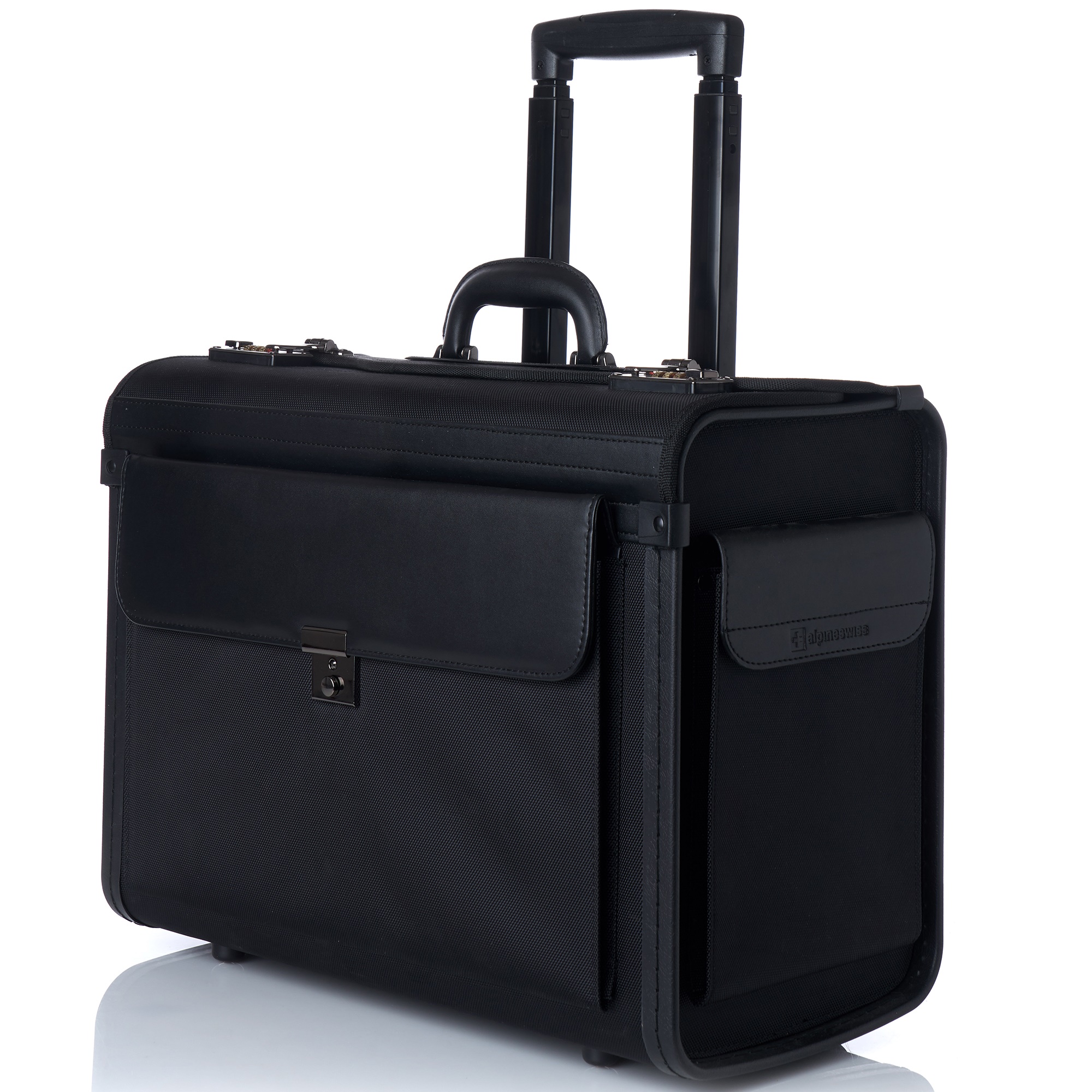 Alpine Swiss Rolling 17 Laptop Briefcase on Wheels Attache Lawyers Case