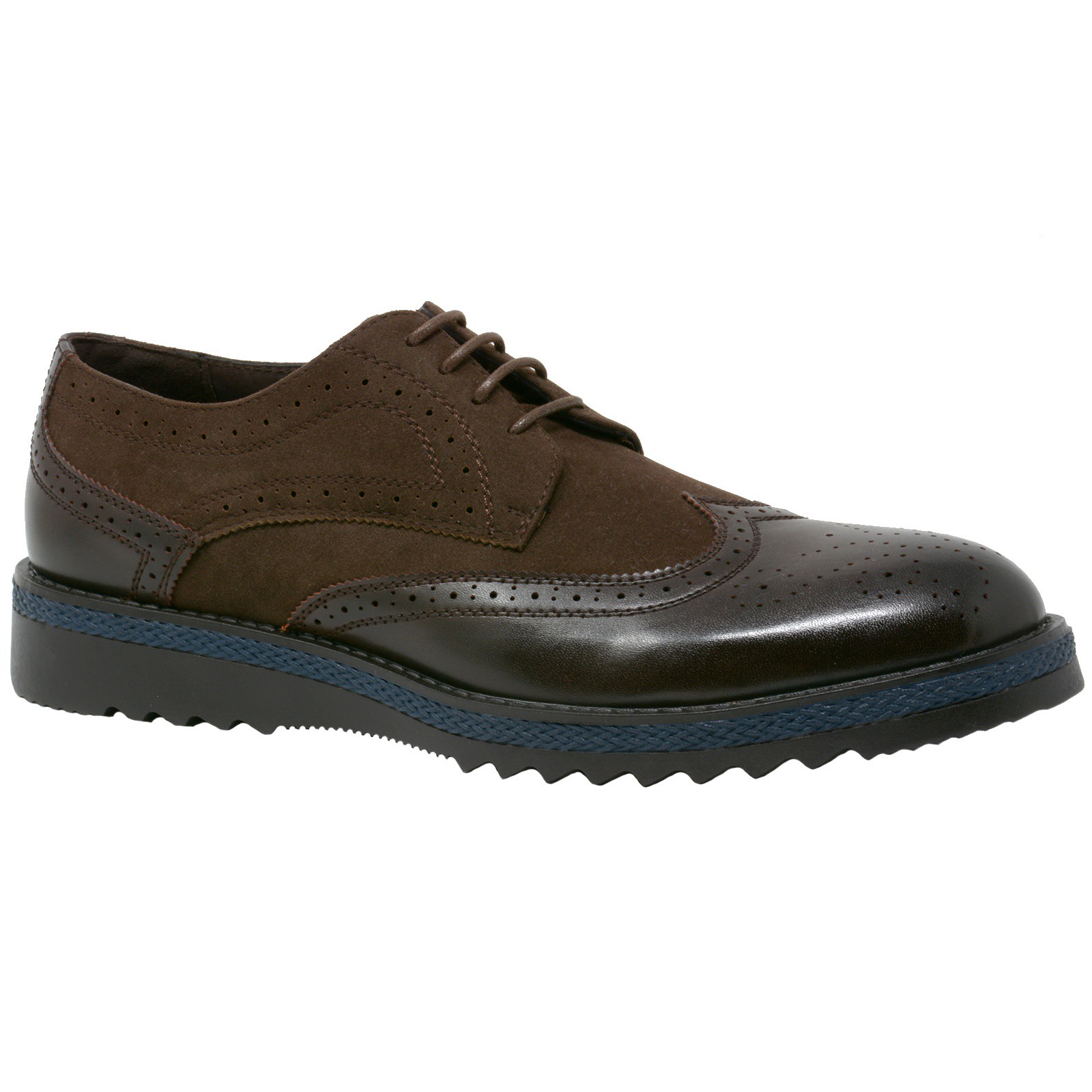 Alpine Swiss Alec Mens Ripple Sole Wingtip Shoes Leather Lining Insole Runs 1 Size Big