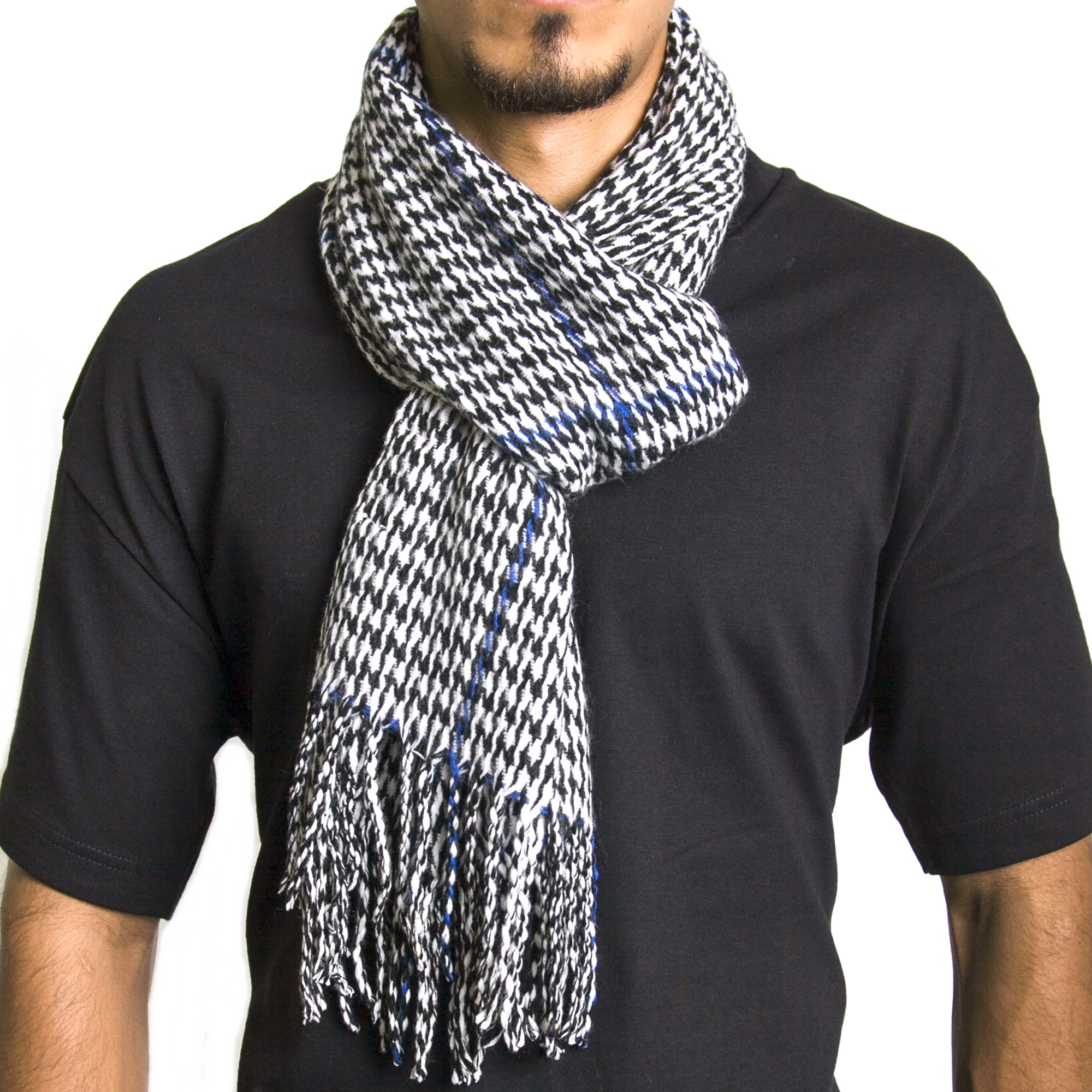 Panegy Men's Wool Scarf Long Winter Thicken Scarf Plaid Casual