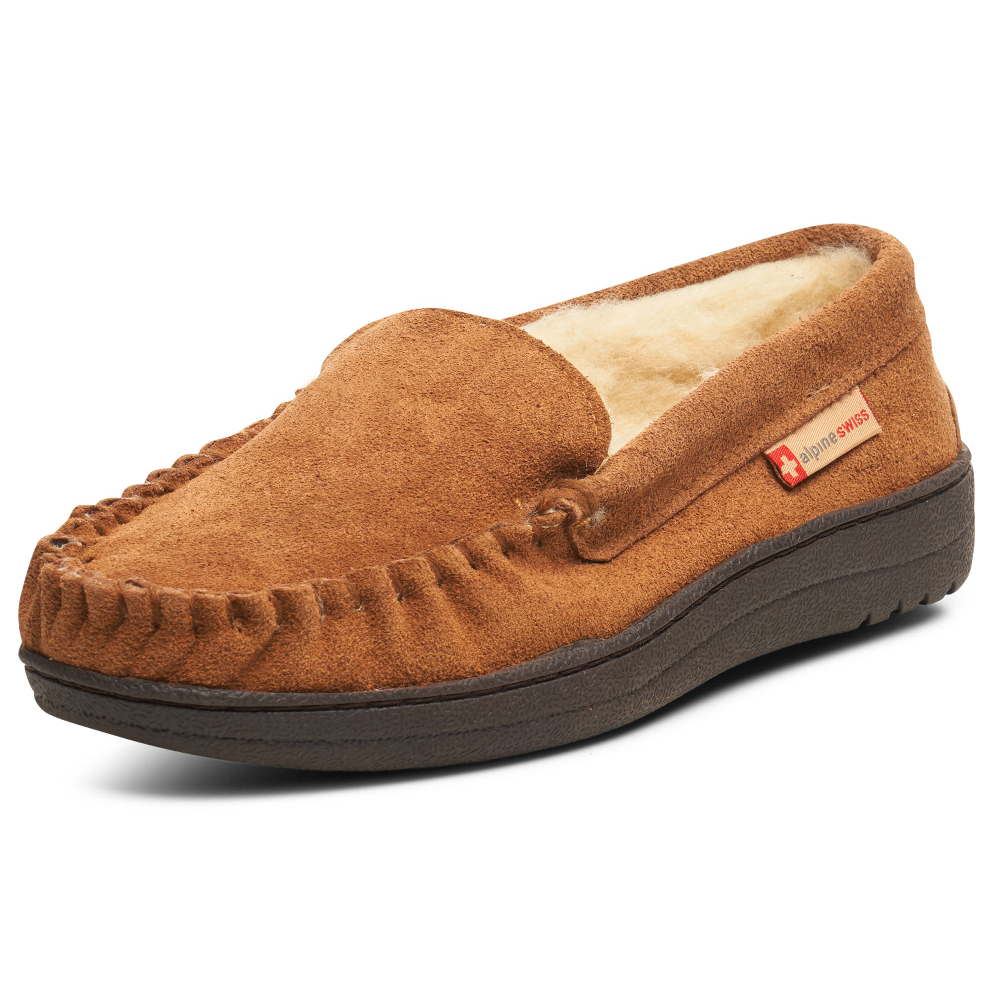 alpine swiss womens suede moccasin slippers