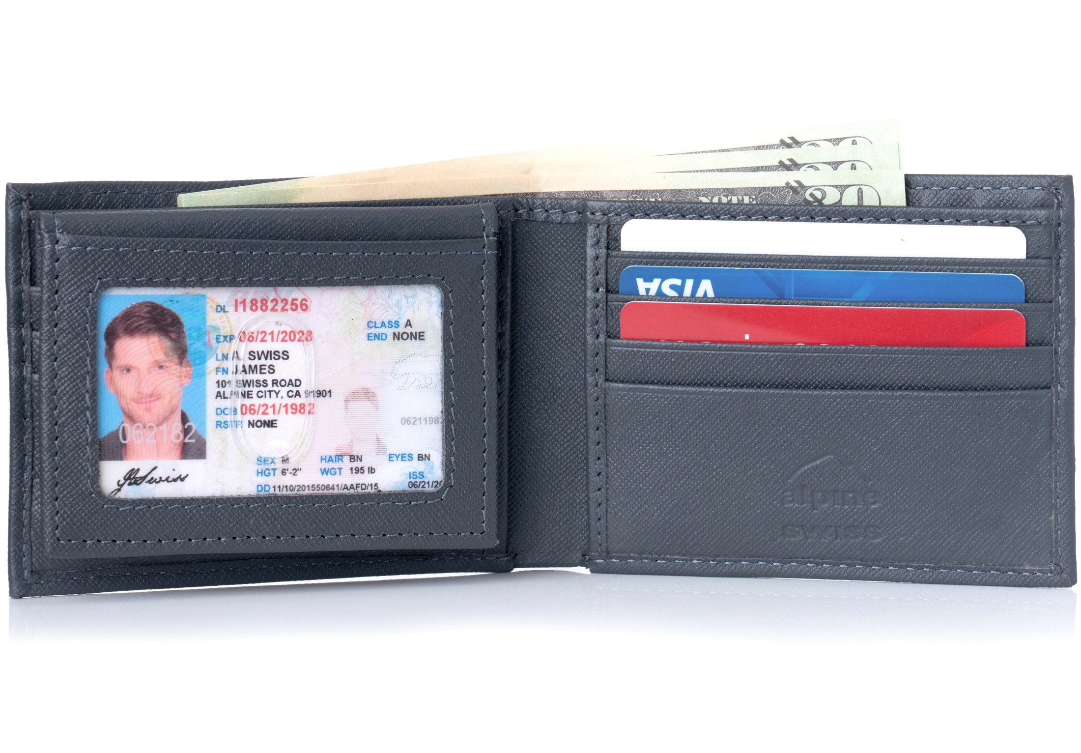 Billfold Wallet with ID Window Dark brown