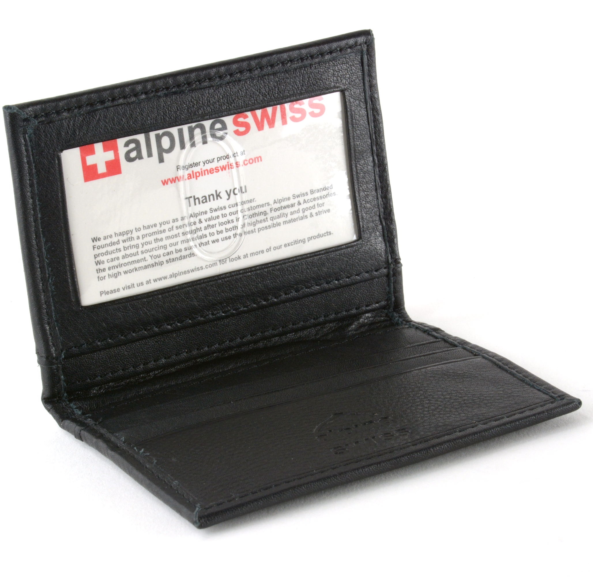 Alpine Swiss Double Diamond RFID Thin Card Holder Wallet