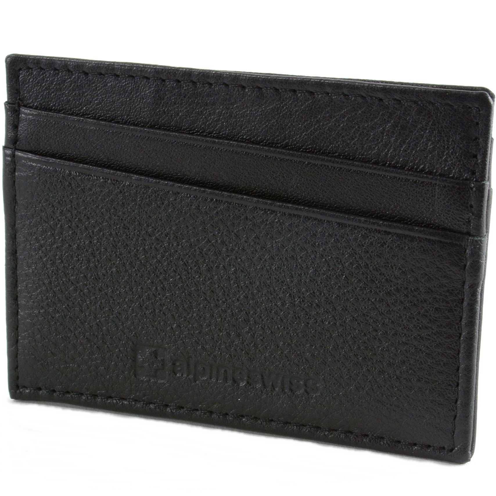 Alpine Swiss Double Diamond RFID Thin Card Holder Wallet