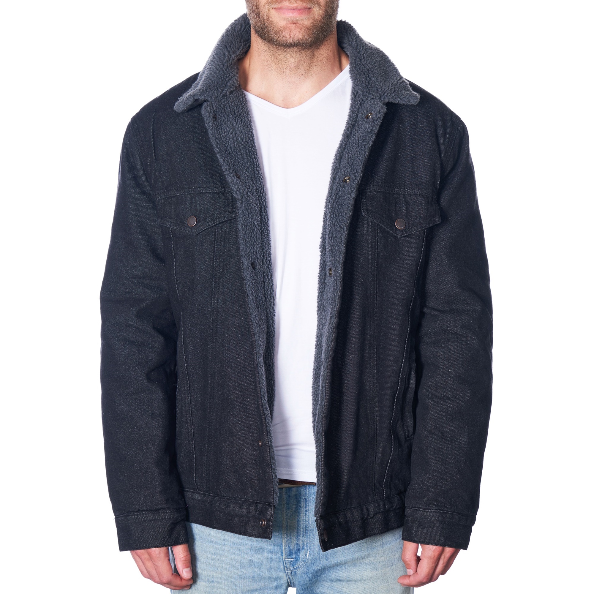sherpa lined jacket black