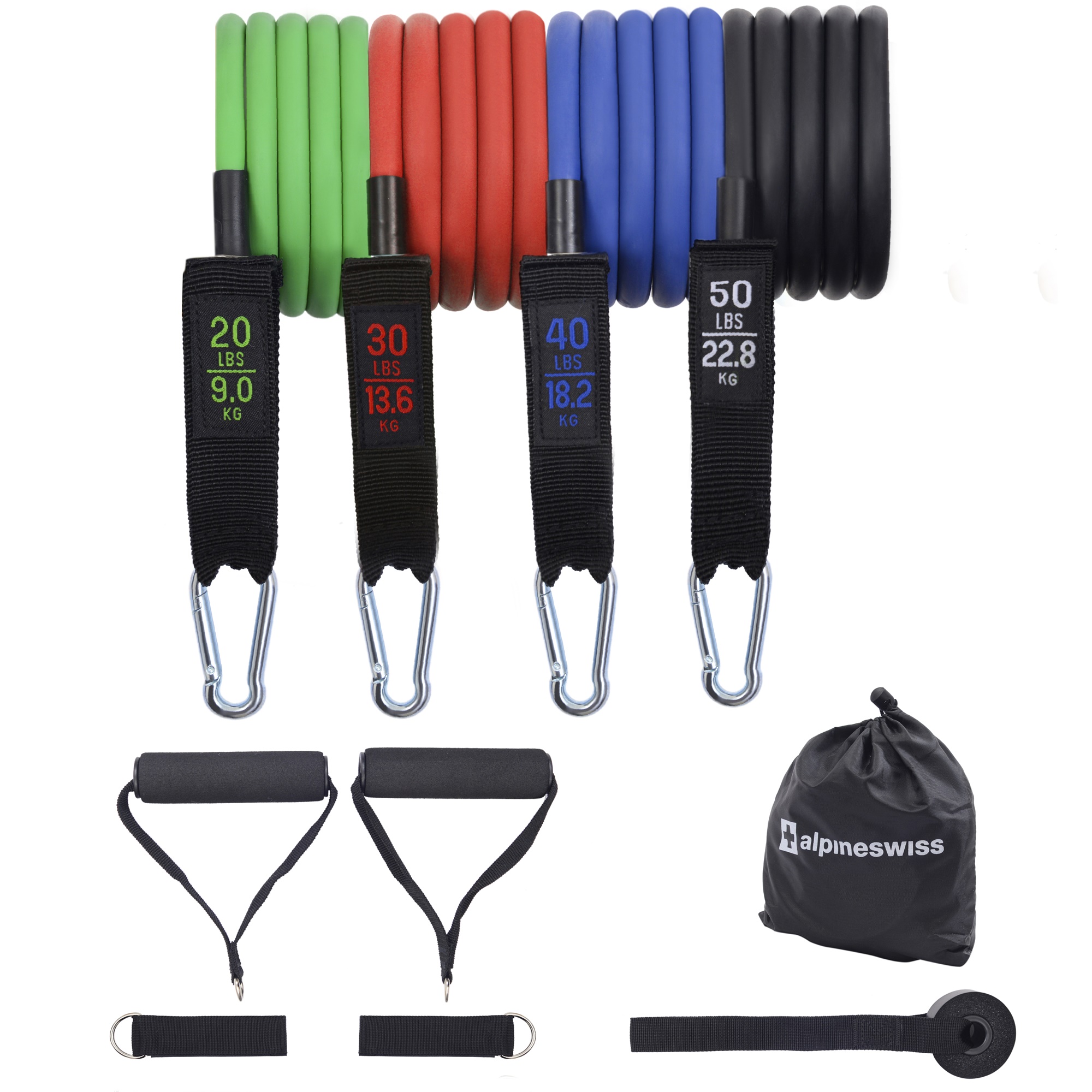 250lbs Resistance Bands, Exercise Bands Resistance, Heavy Resistance Bands  for Working Out, Workout Bands with Premium Handles, Door Anchor Ankle