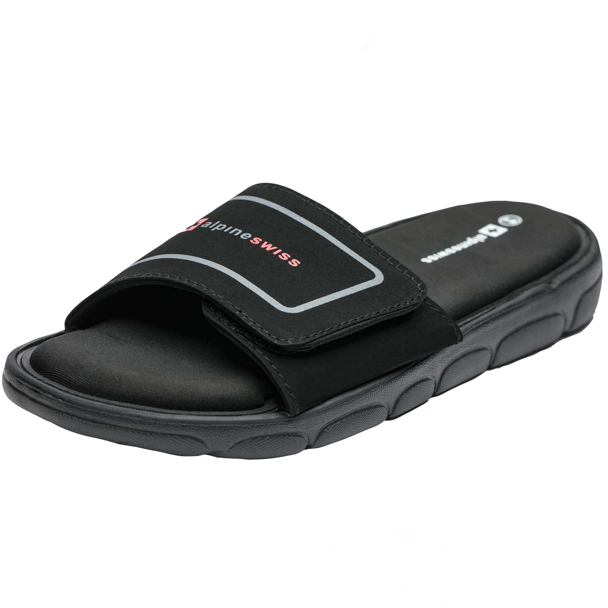 Swiss Gabe Memory Foam Slide Sandals Adjustable Comfort Athletic Slide Alpine Swiss