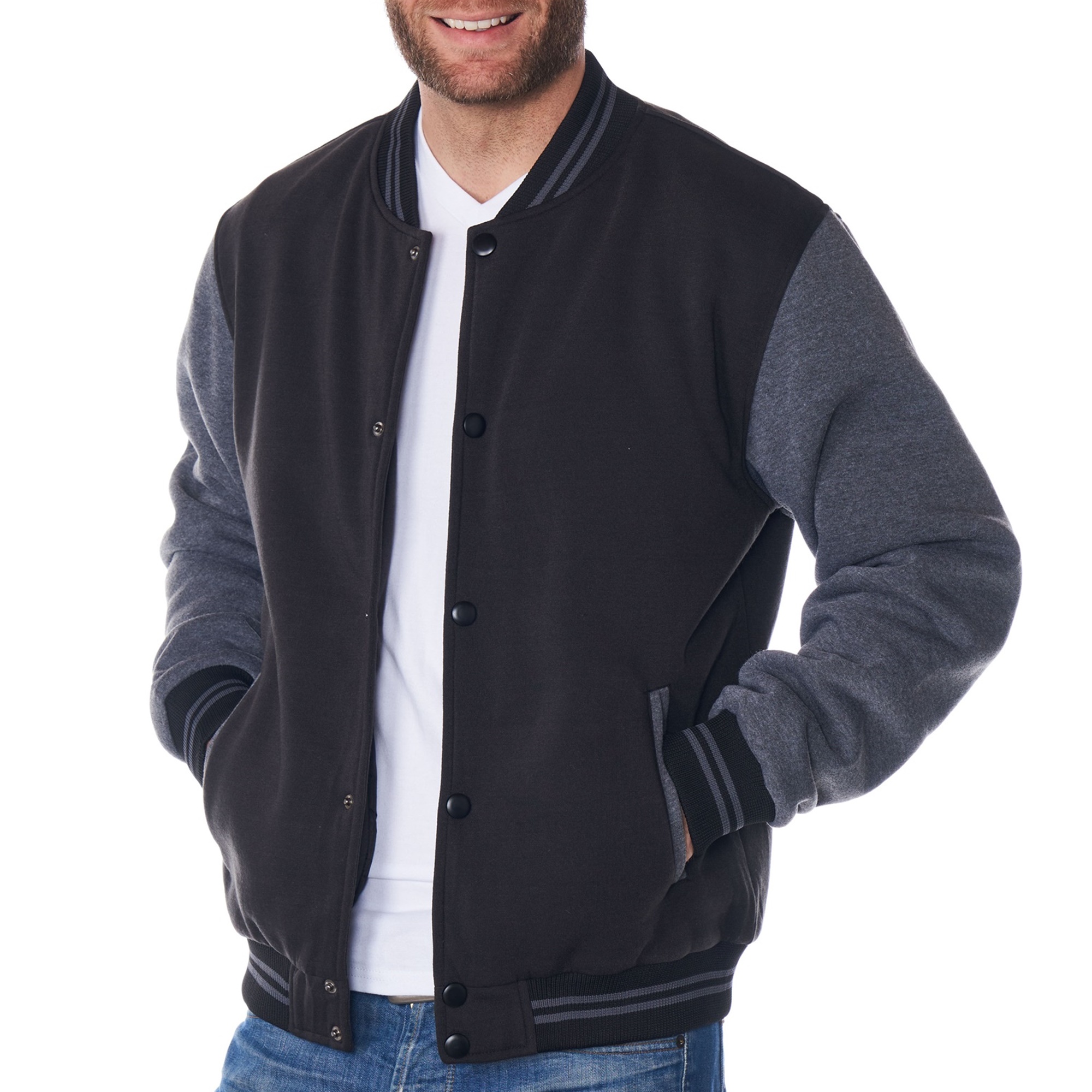 Men's Prep School Bomber Navy Blue Varsity Jacket - Jackets Expert