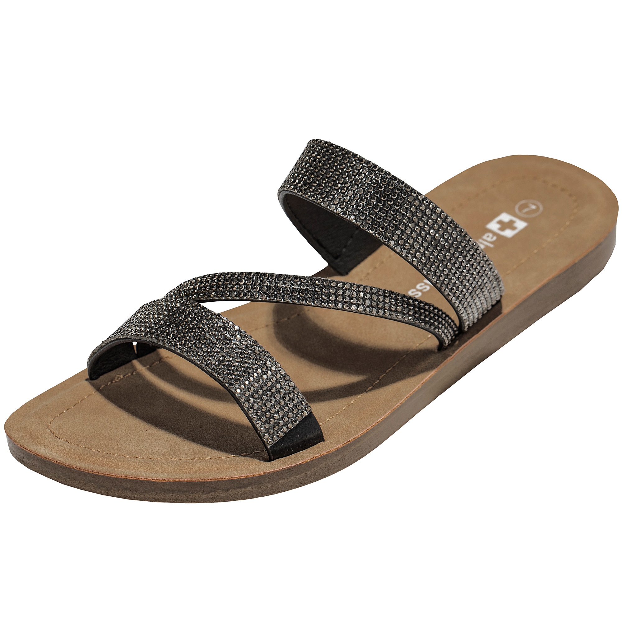Alpine Swiss Beth Womens Flat Sandals Two Strap Buckle Sandals Summer  Comfort Shoes