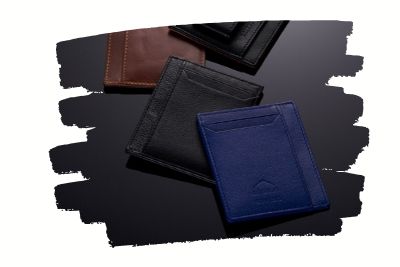 Front Pocket Slim Bifold Wallet for Men Charred Oak